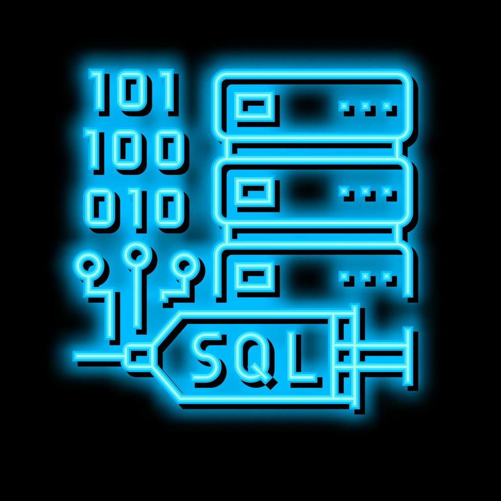 sql injecties neon gloed icoon illustratie vector