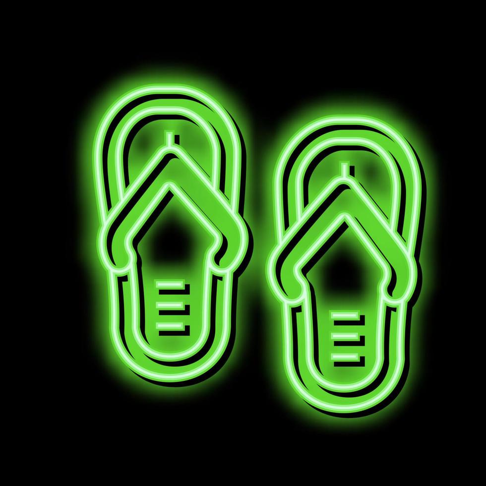 slippers zomer schoenen neon gloed icoon illustratie vector