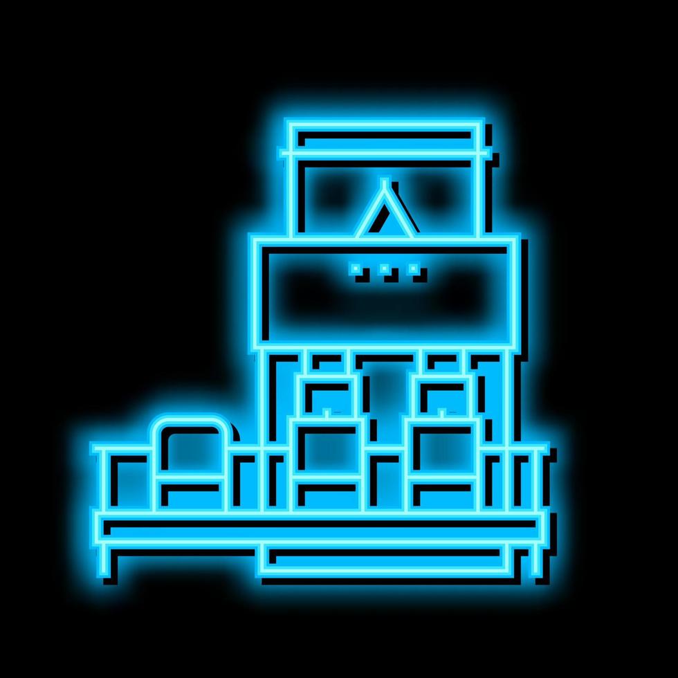 tarwe meel pakket transportband neon gloed icoon illustratie vector