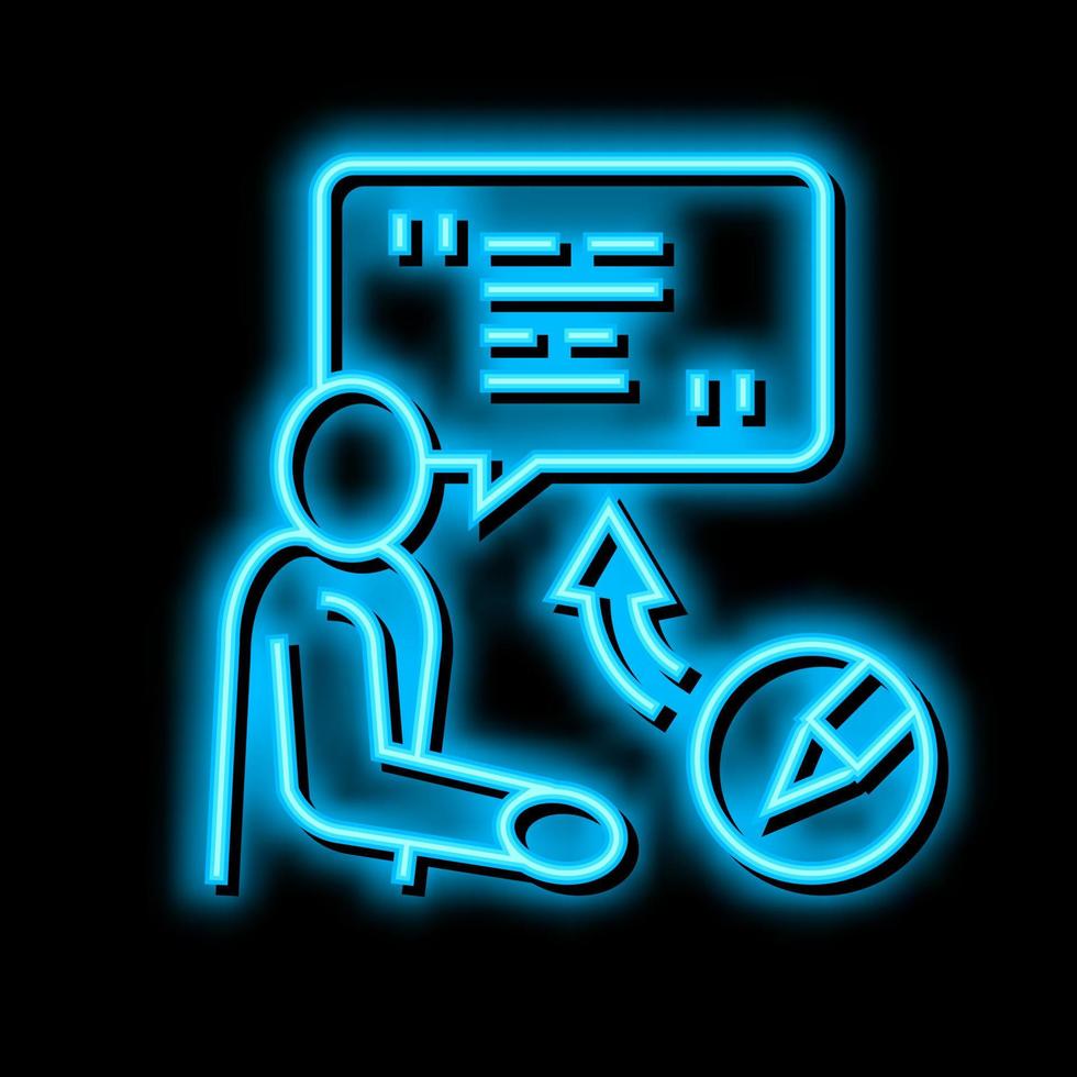 zakelijke communicatie copywriting neon gloed icoon illustratie vector