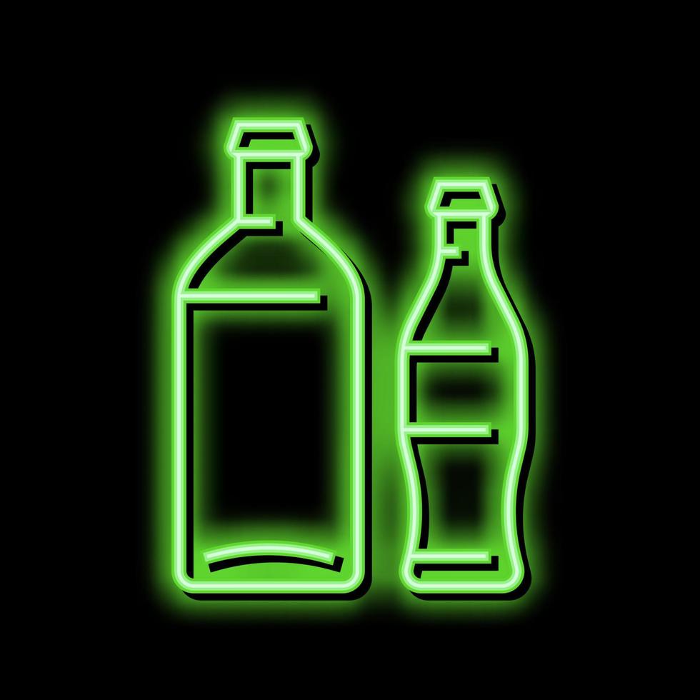 fles glas productie neon gloed icoon illustratie vector