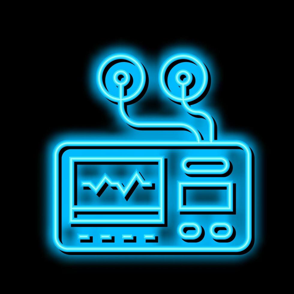 portable elektrocardiogram neon gloed icoon illustratie vector