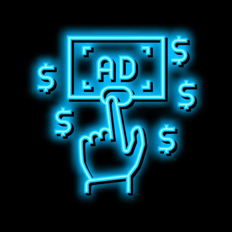 betalen per Klik neon gloed icoon illustratie vector