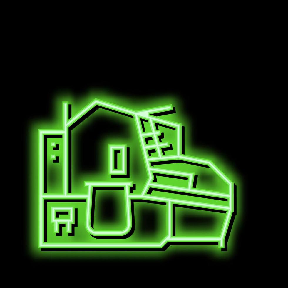 kip vlees fabricage fabriek machine neon gloed icoon illustratie vector