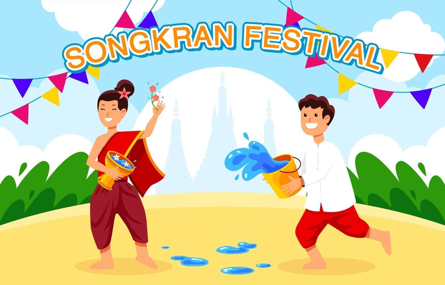 songkran festivalviering vector