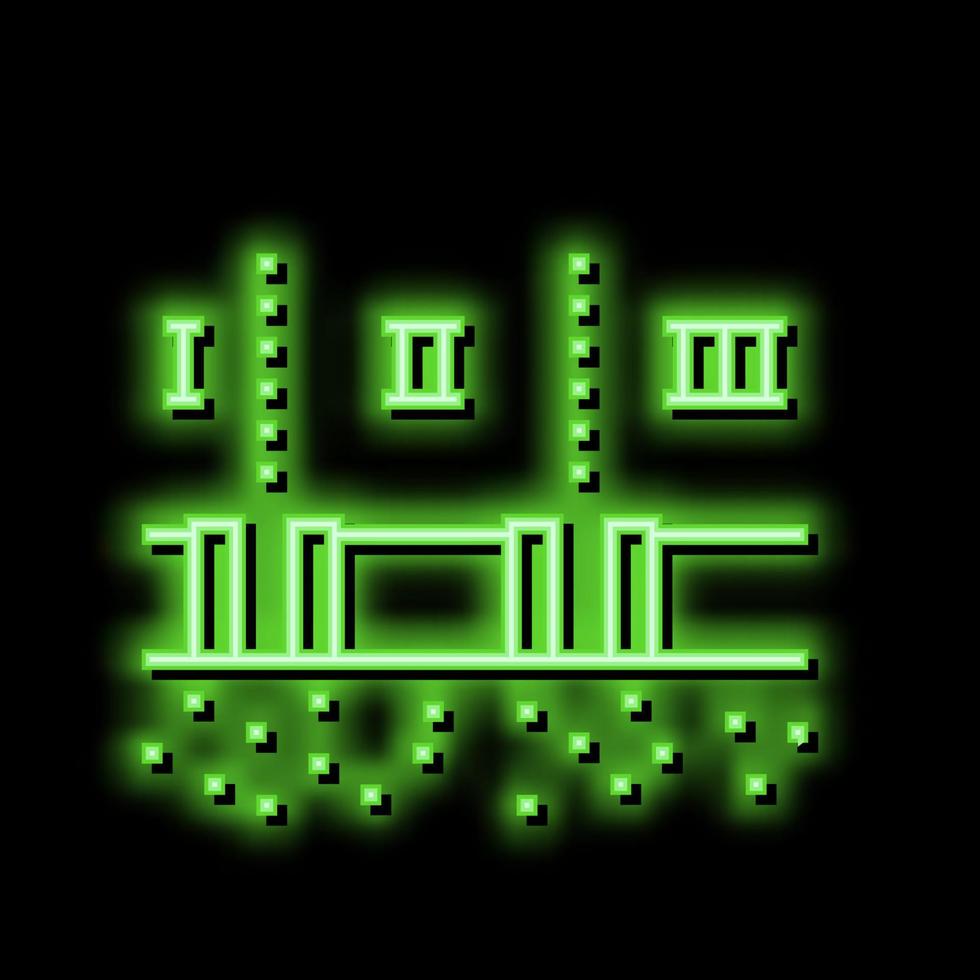 stadia van pijpleiding bouw neon gloed icoon illustratie vector