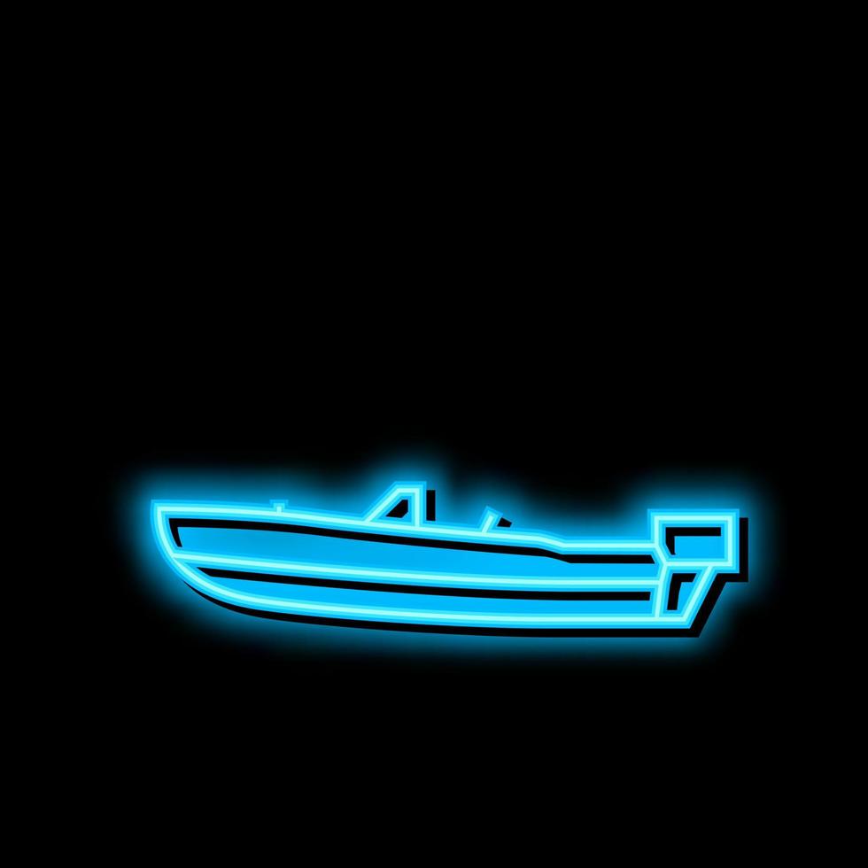 rondrennen boot neon gloed icoon illustratie vector