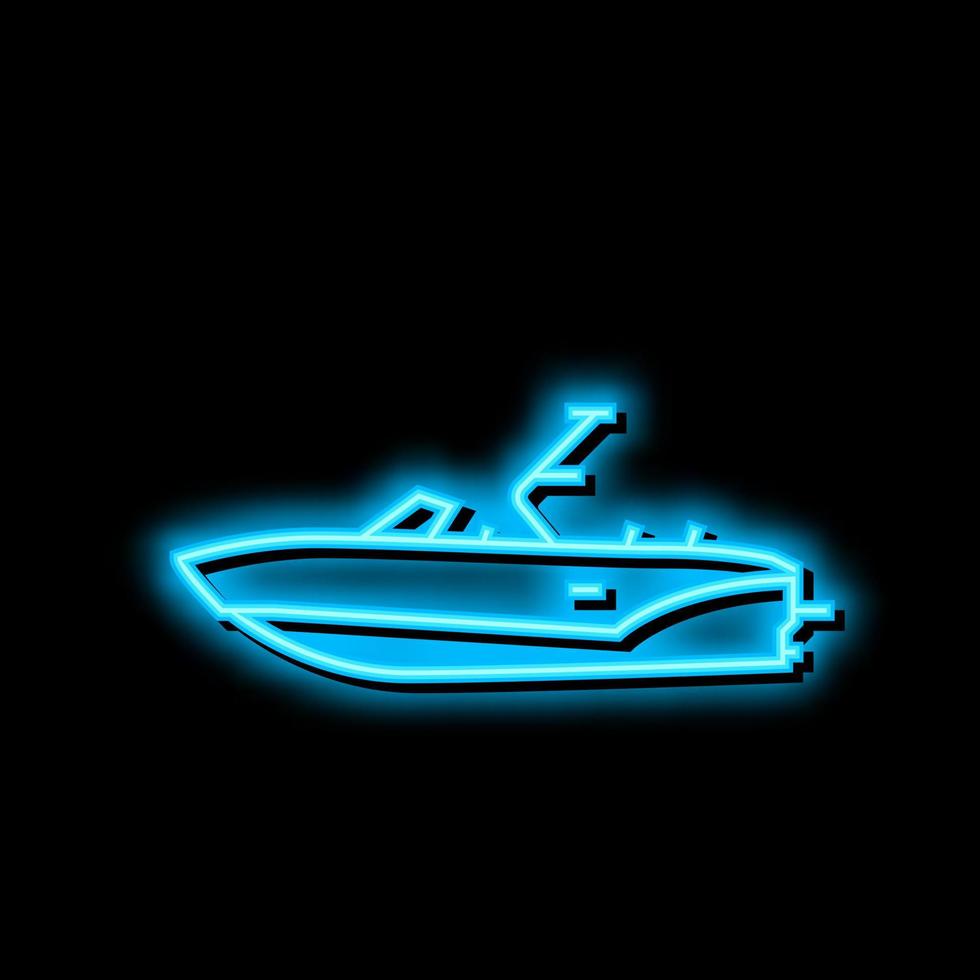 bowrider boot neon gloed icoon illustratie vector