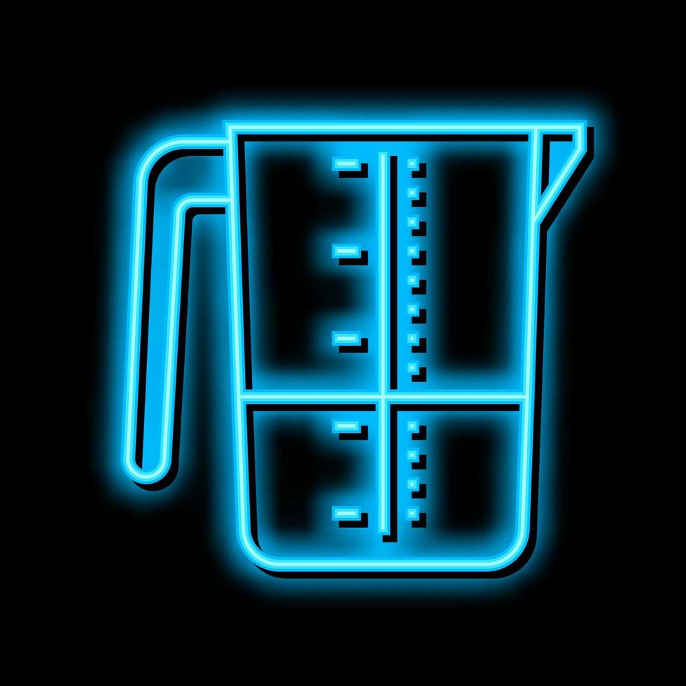 wasserij meten kop neon gloed icoon illustratie vector