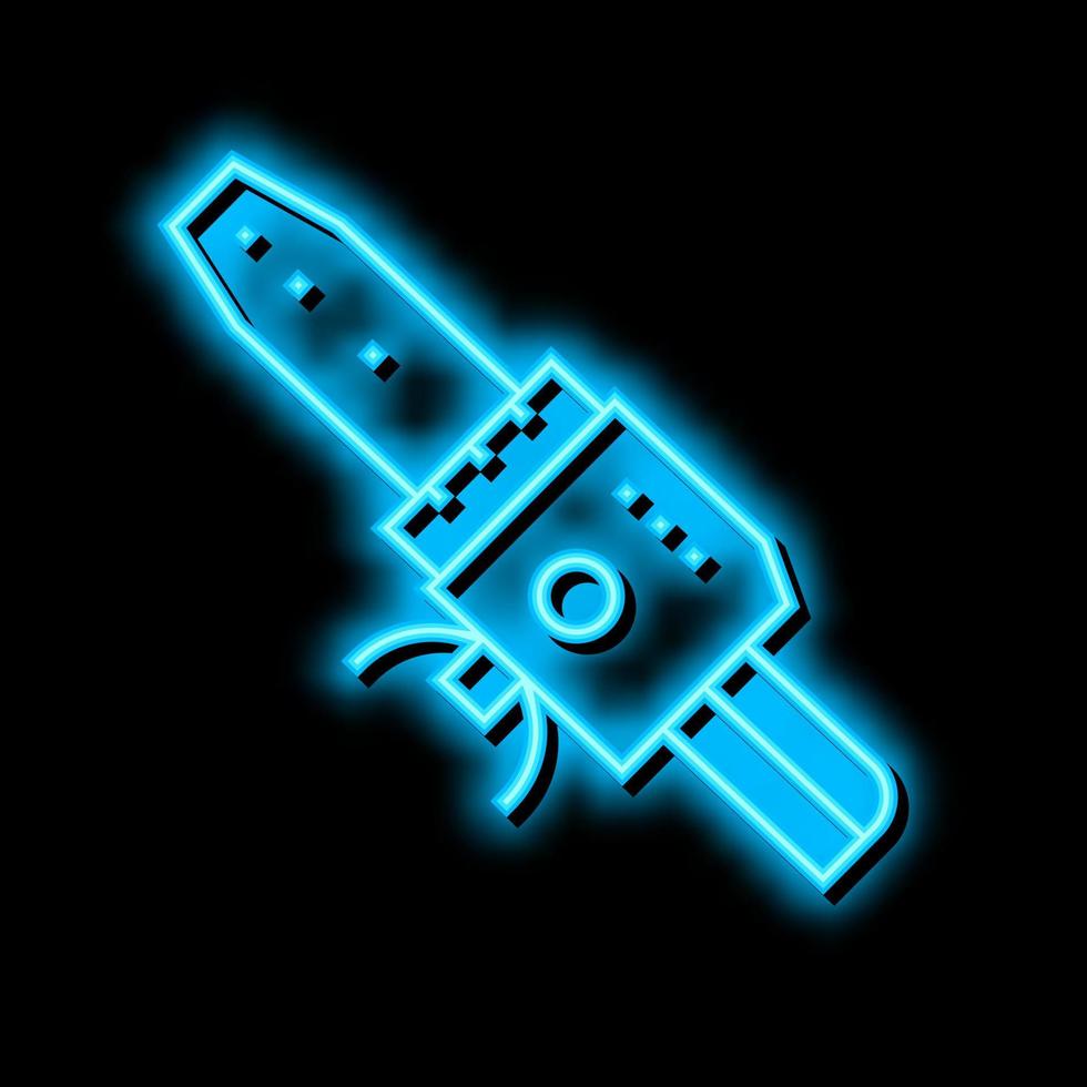 solderen ijzer voor plastic pijpen gereedschap neon gloed icoon illustratie vector