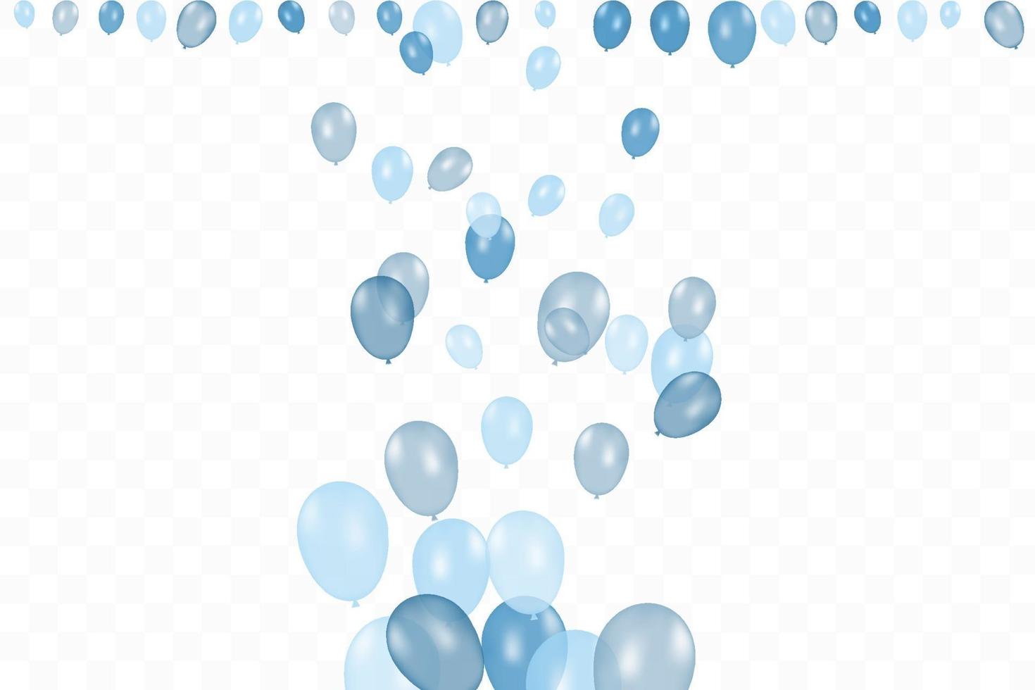 verjaardag van de jongen. gelukkige verjaardag achtergrond met blauwe ballonnen en confetti. viering evenement partij. veelkleurig. vector