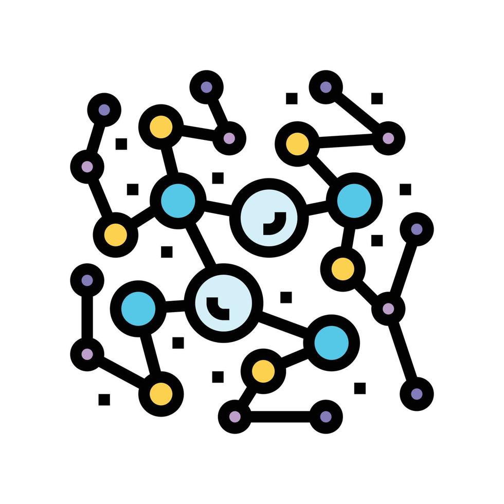 verbinding moleculair structuur kleur icoon vector illustratie