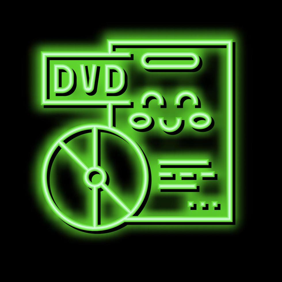 DVD films leerzaam neon gloed icoon illustratie vector