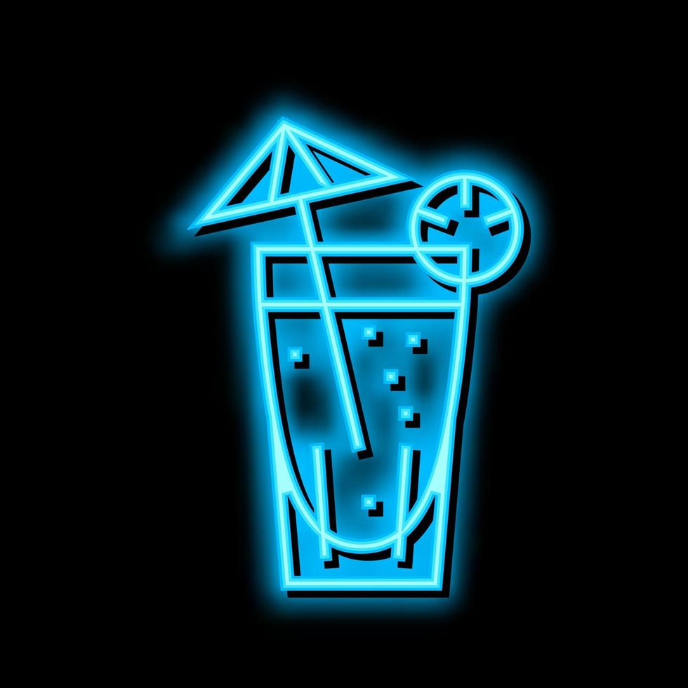 cocktail exotisch drinken neon gloed icoon illustratie vector