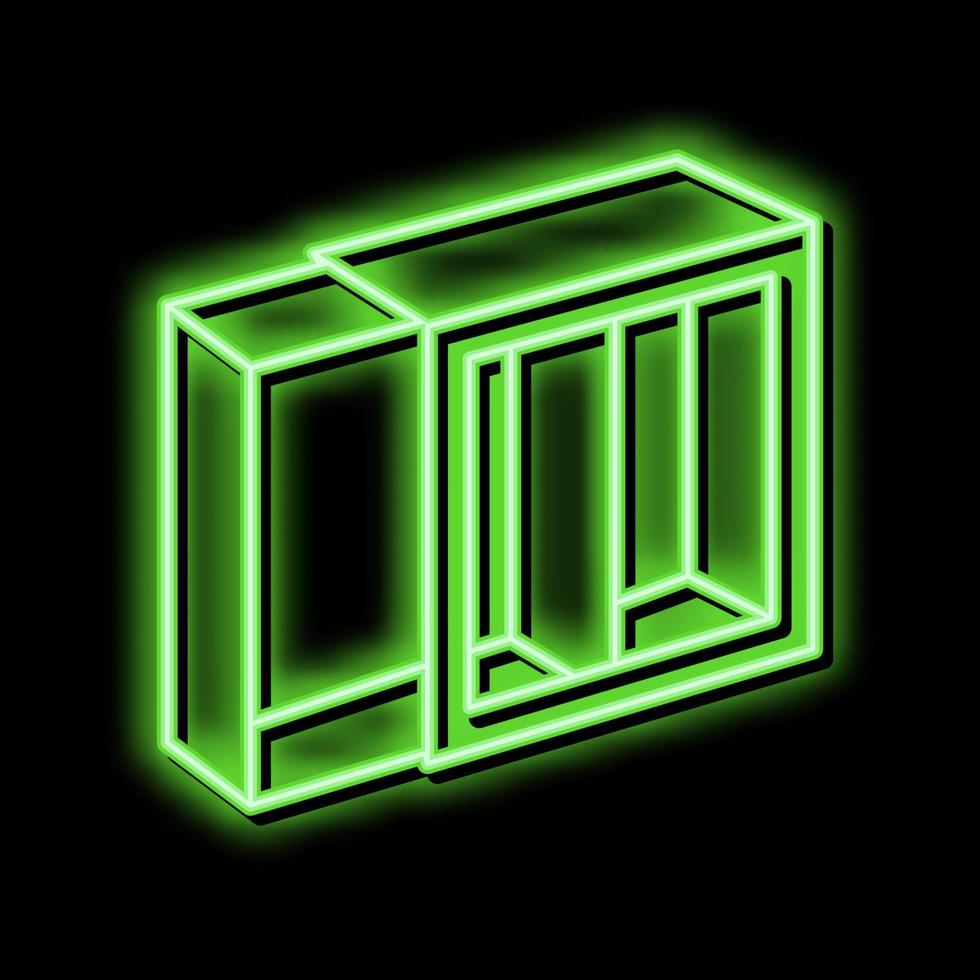kunstmatig reeks doos neon gloed icoon illustratie vector