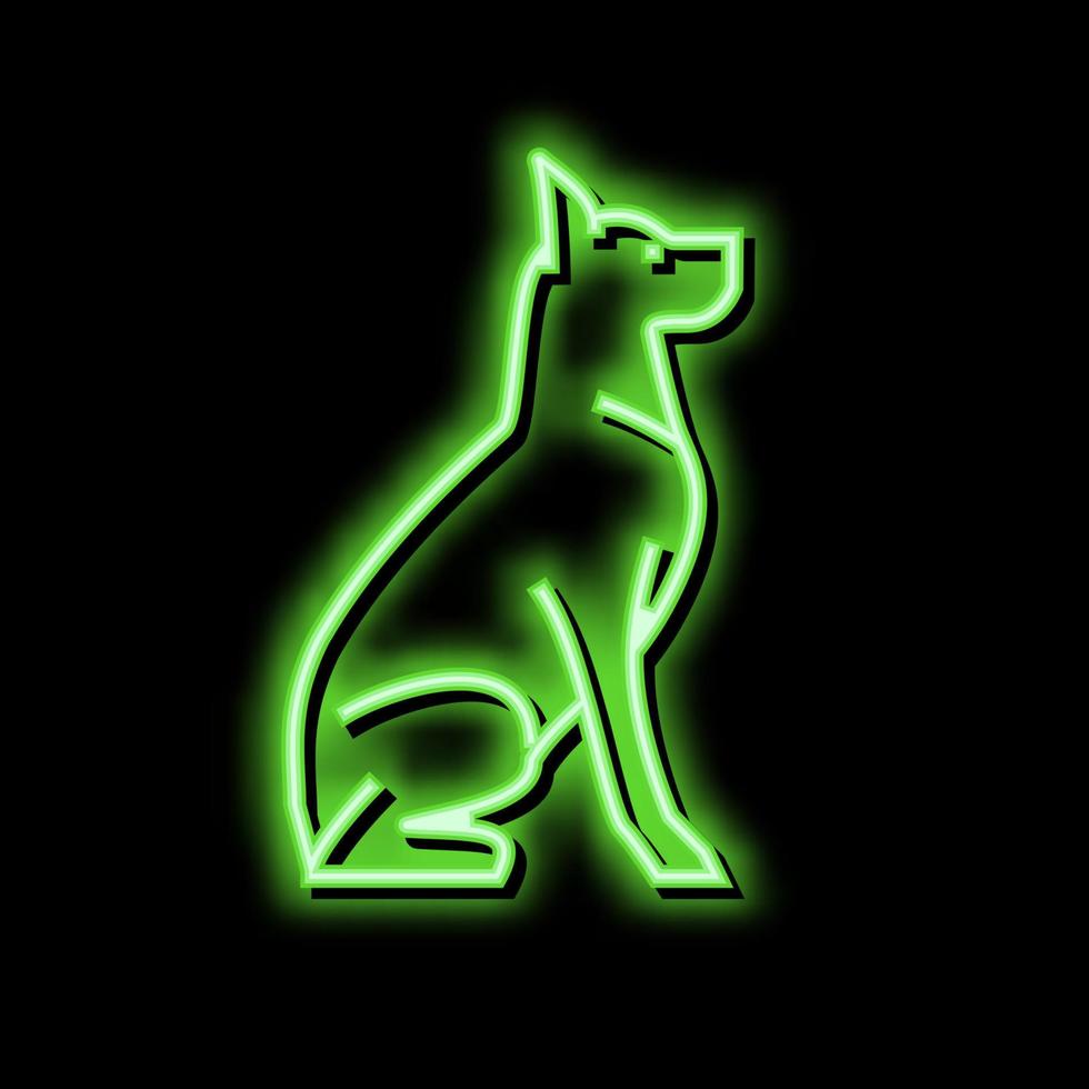 hond huisdier neon gloed icoon illustratie vector