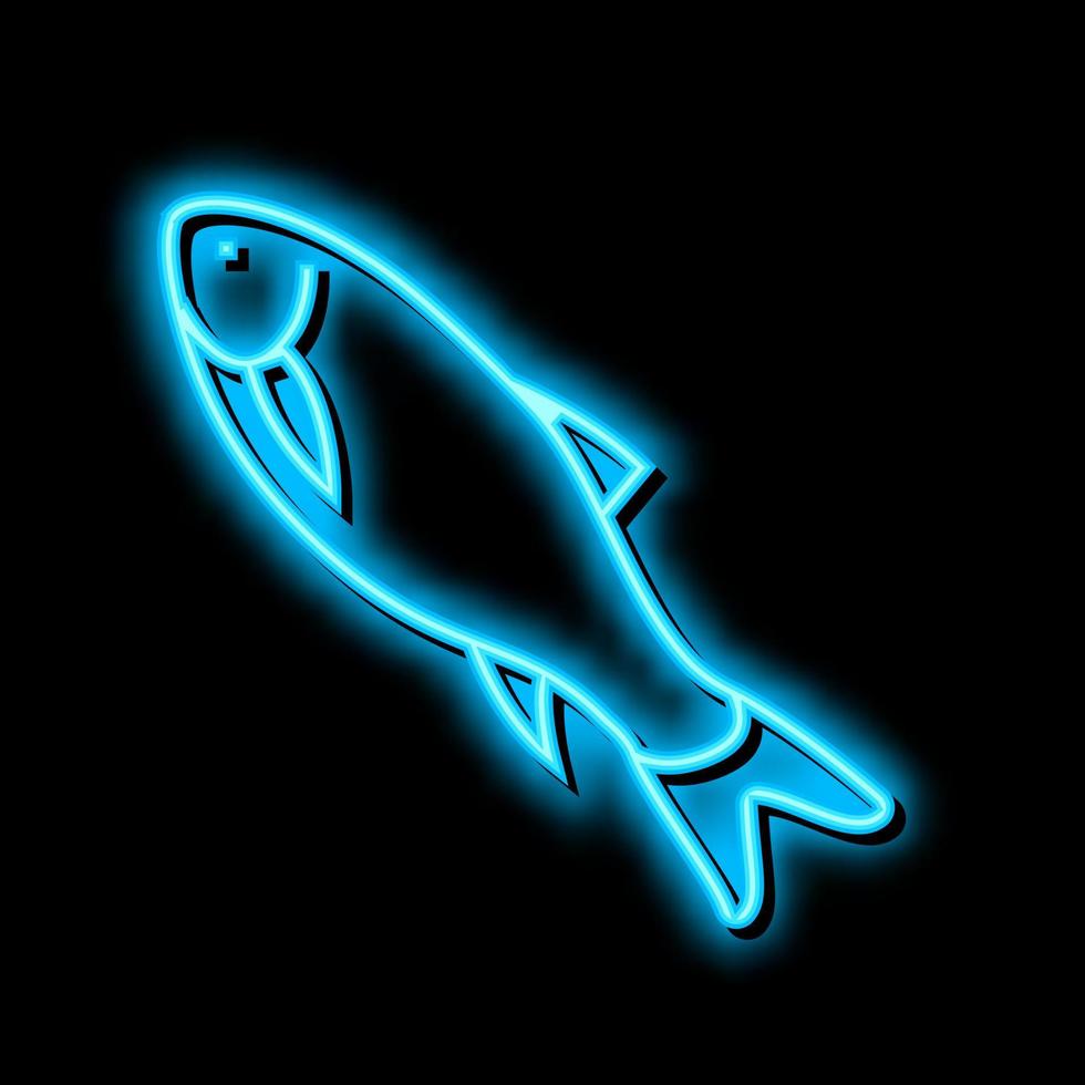 rohu vis neon gloed icoon illustratie vector