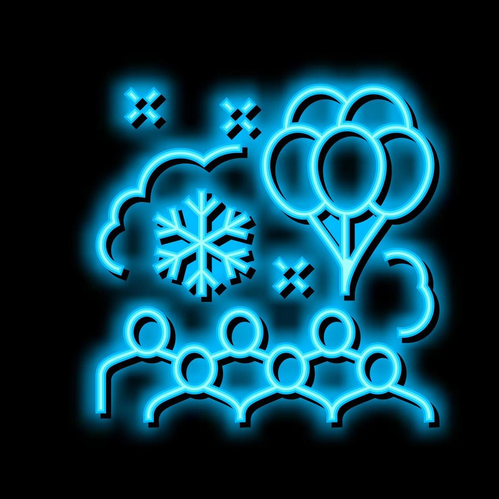 winter kinderen partij neon gloed icoon illustratie vector