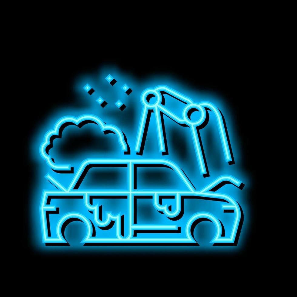 fabriek auto verf baan neon gloed icoon illustratie vector