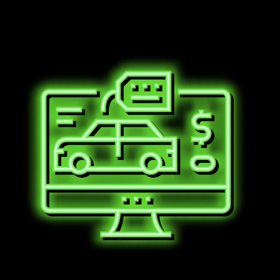 auto winkel afdeling neon gloed icoon illustratie vector
