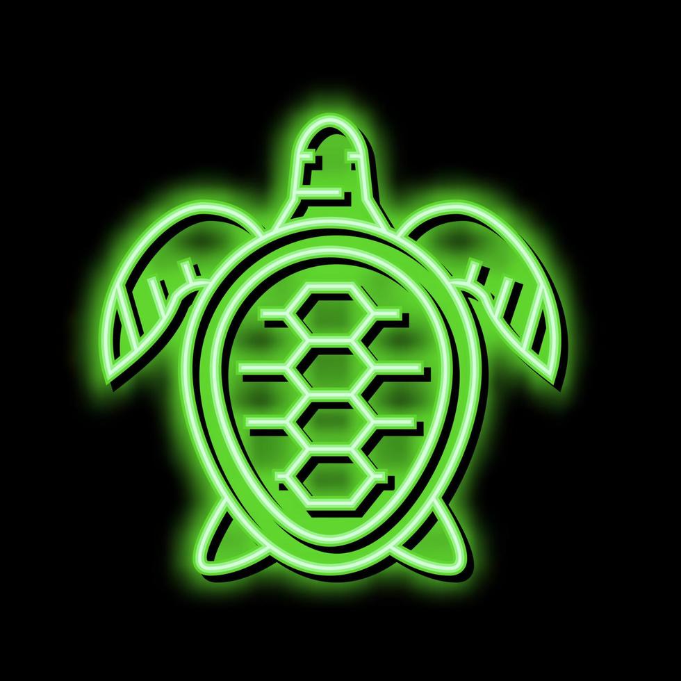 schildpad oceaan neon gloed icoon illustratie vector