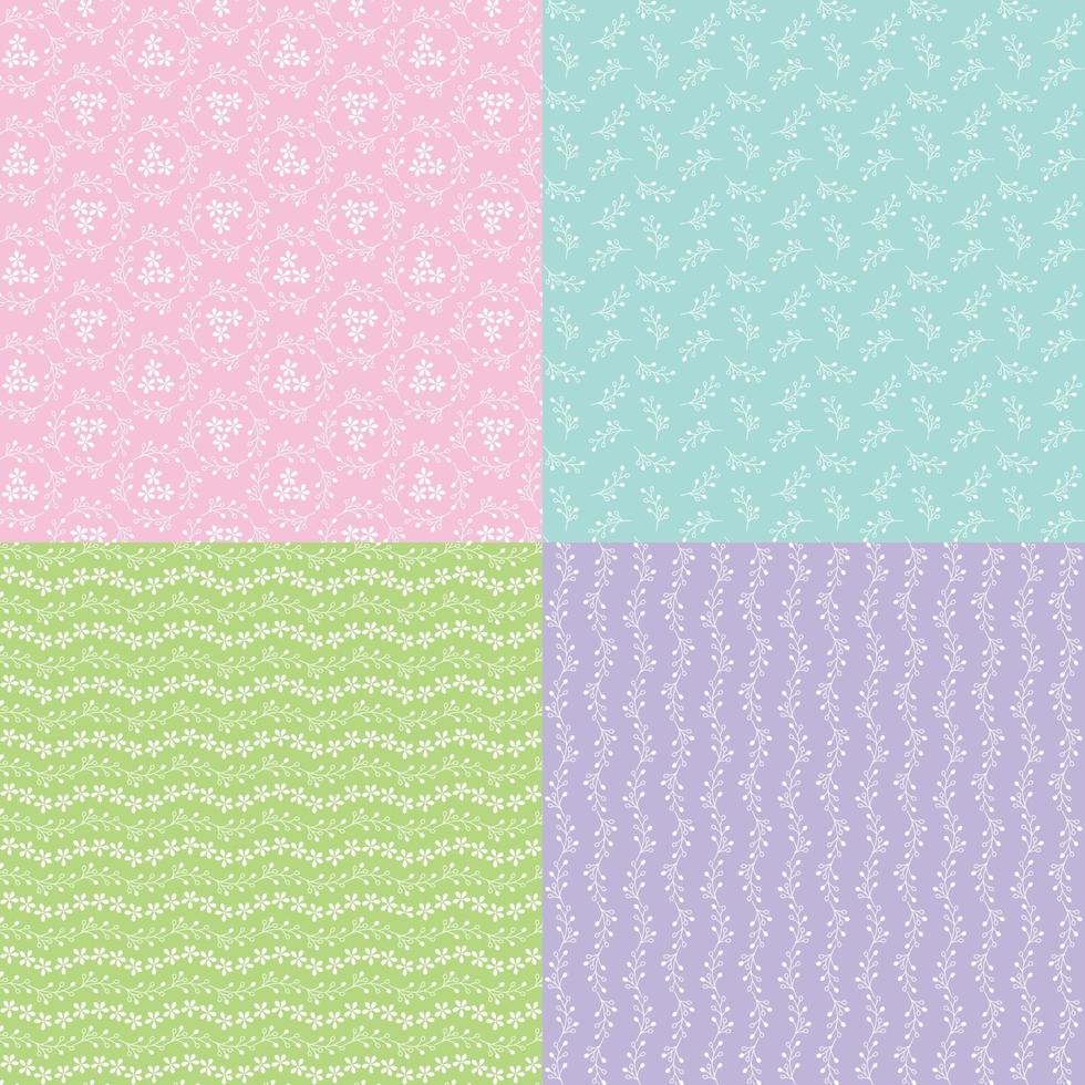 naadloze pastel bloemenpatronen vector