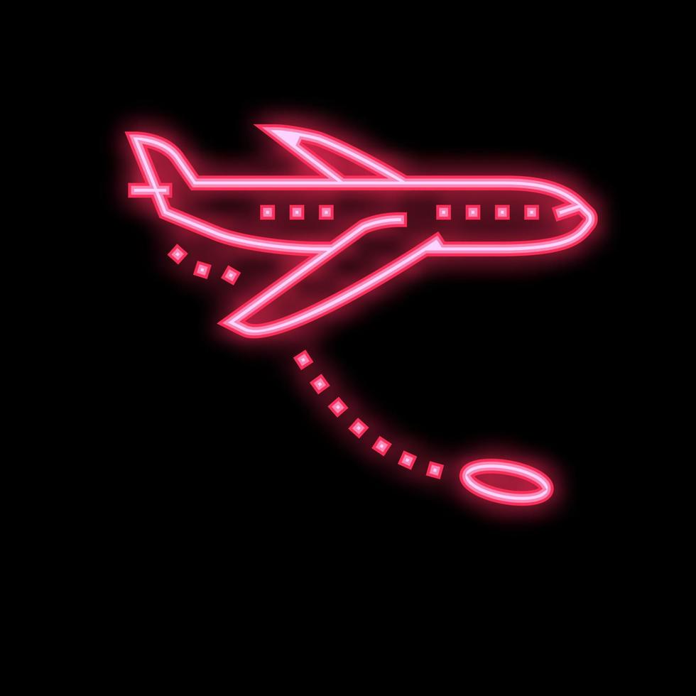 springen van vliegtuig neon gloed icoon illustratie vector
