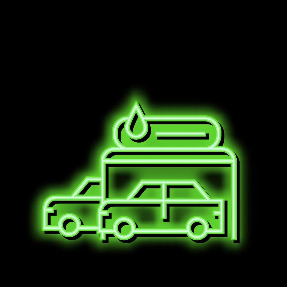 auto het wassen onderhoud neon gloed icoon illustratie vector