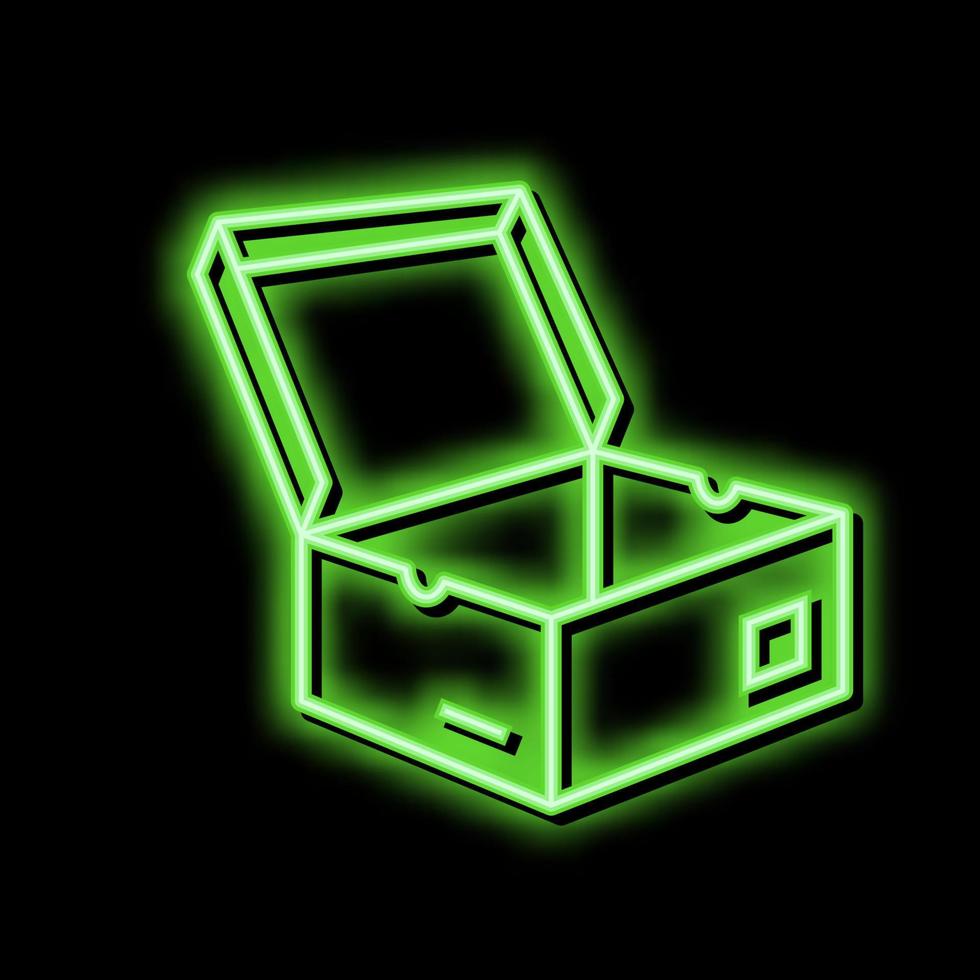mannen schoenen doos neon gloed icoon illustratie vector
