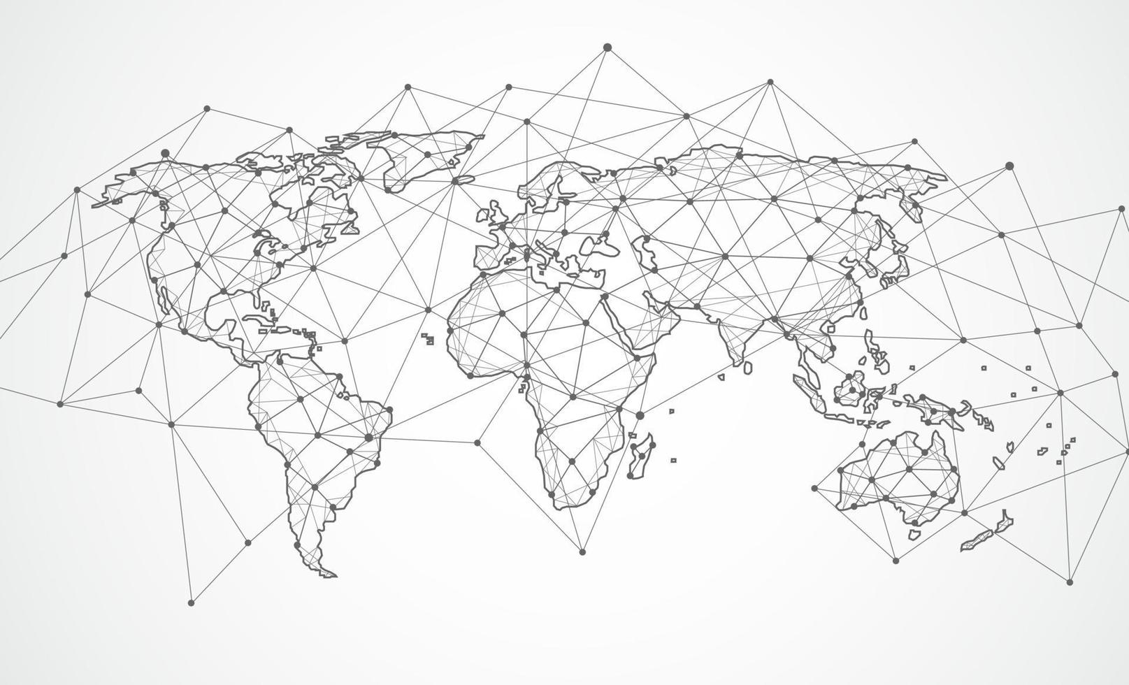 wereldwijde netwerkverbinding. wereldkaartpunt en lijnsamenstelling concept van globale zaken. vector illustratie