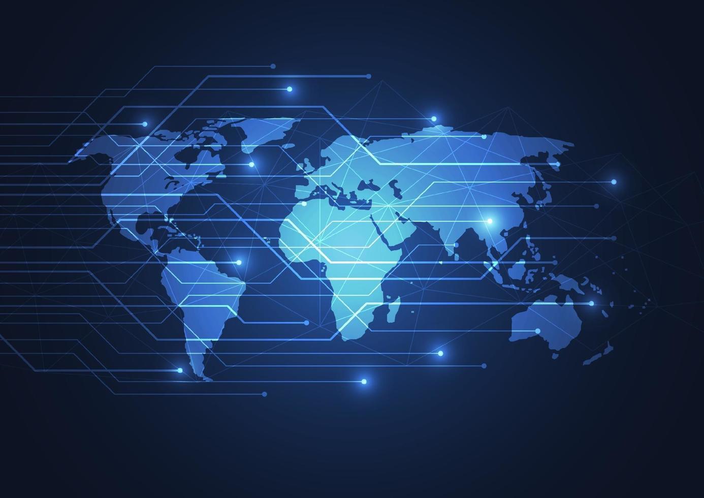 wereldwijde netwerkverbinding. wereldkaartpunt en lijnsamenstelling concept van globale zaken. vector illustratie