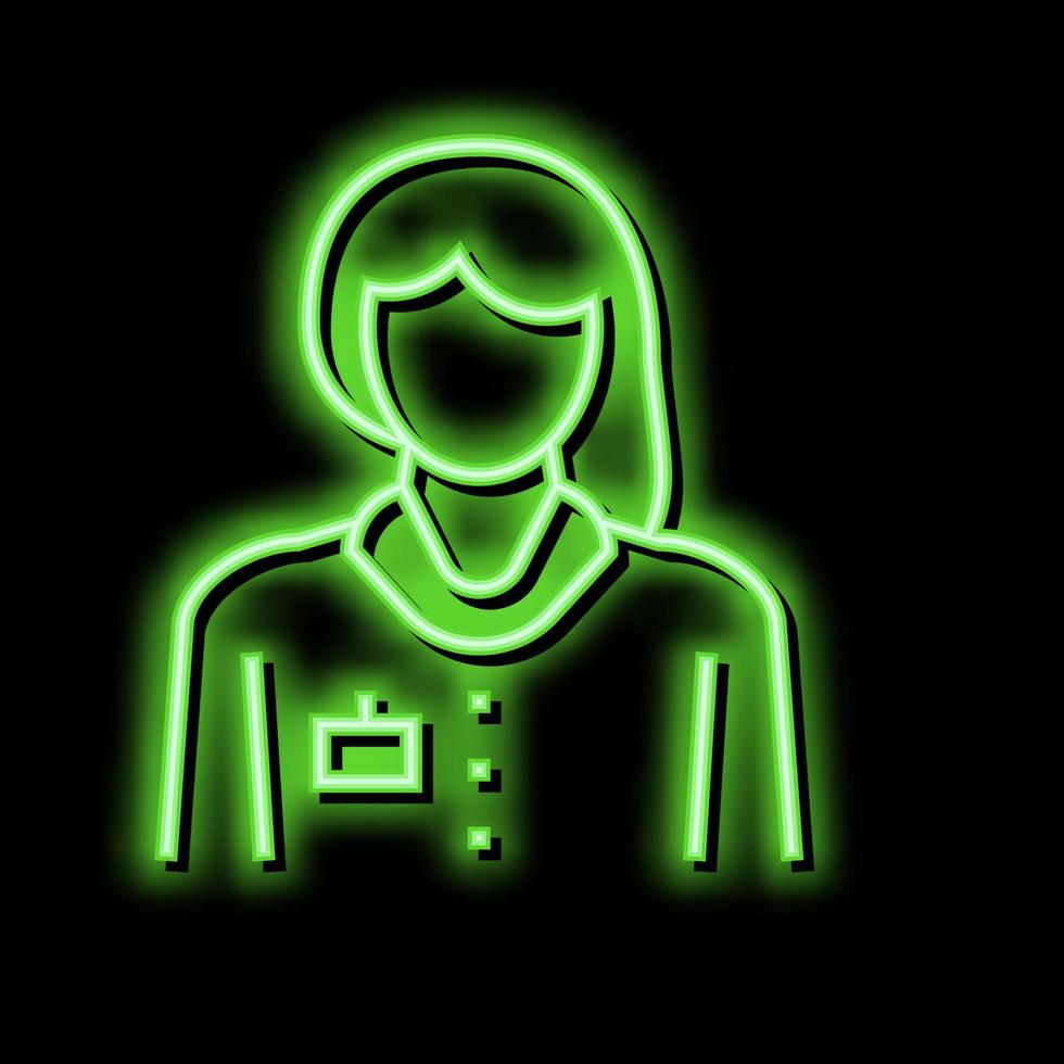 verpleegster thuiszorg onderhoud neon gloed icoon illustratie vector