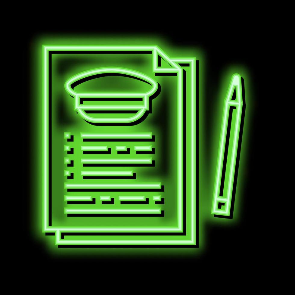 overeenkomst voor onderwijs in vlucht school- neon gloed icoon illustratie vector