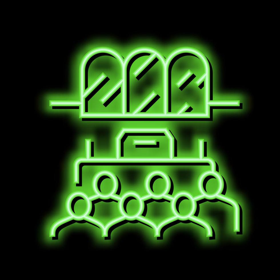 afscheid kamer neon gloed icoon illustratie vector