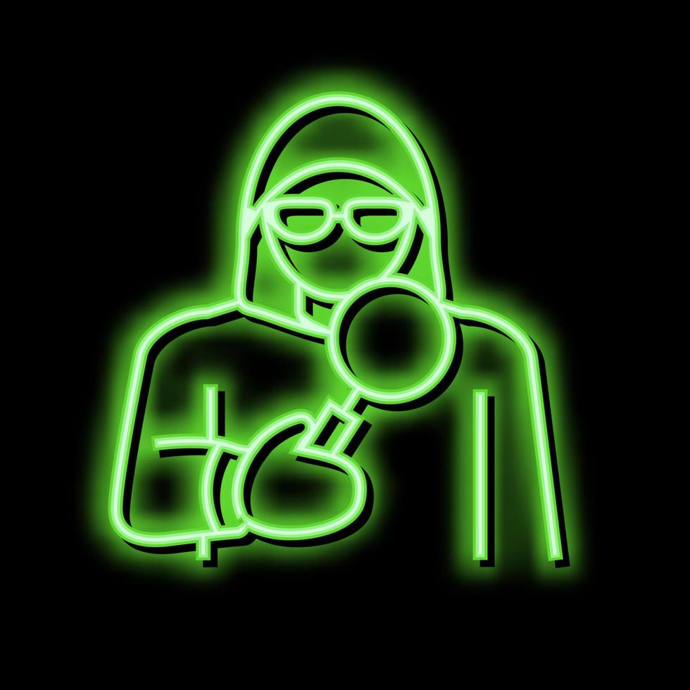 verborgen operaties neon gloed icoon illustratie vector