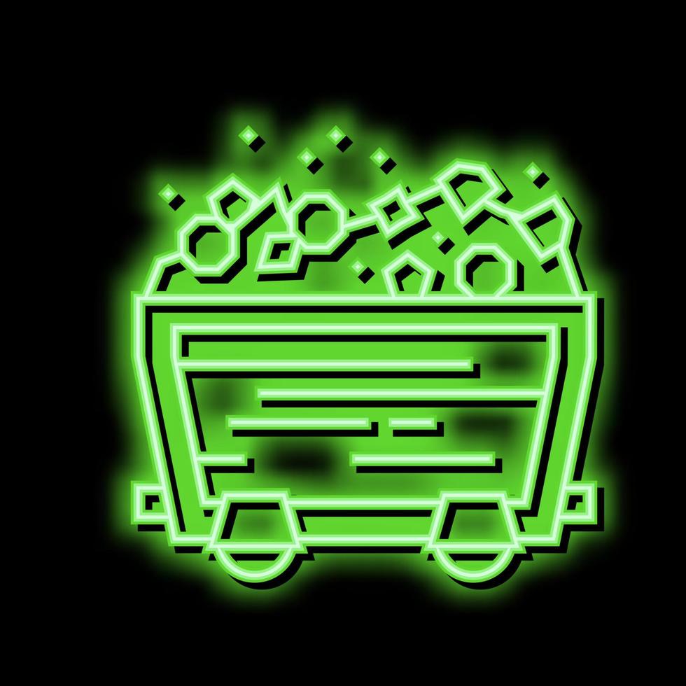 sieraden stenen auto in mijnbouw spel neon gloed icoon illustratie vector