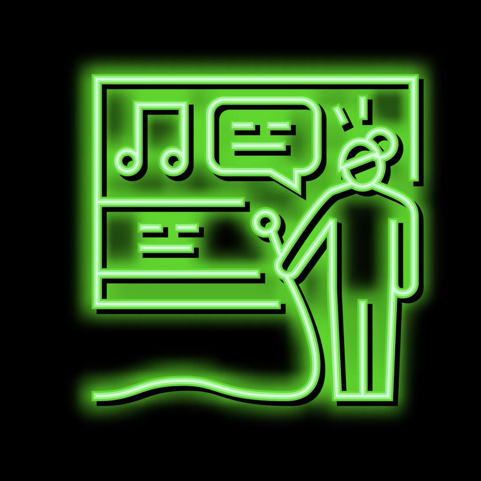 karaoke vrije tijd neon gloed icoon illustratie vector