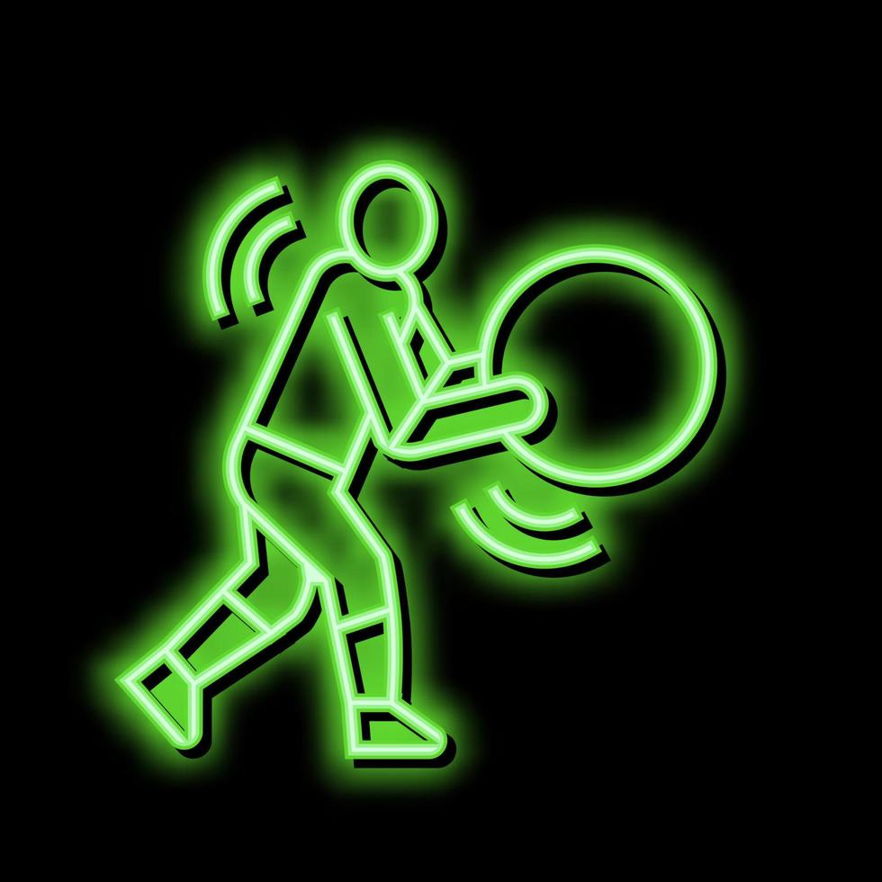 opdrachten voor het voorkomen scoliose neon gloed icoon illustratie vector
