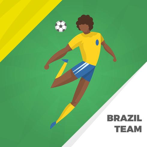 Platte Braziliaanse voetbal karakter Vector