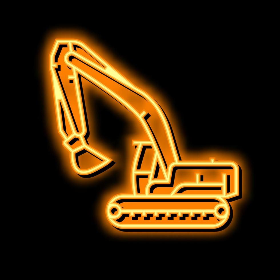 graafmachine bouw auto voertuig neon gloed icoon illustratie vector