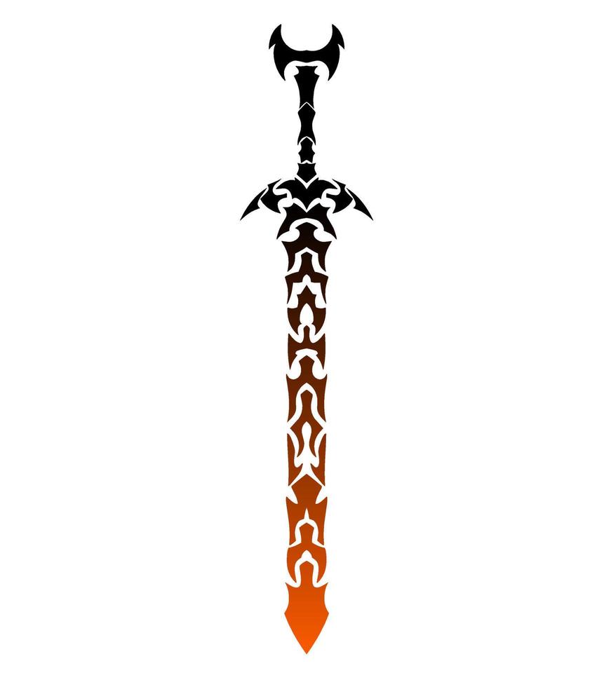illustratie vector grafisch van ontwerp tribal kunst zwaard