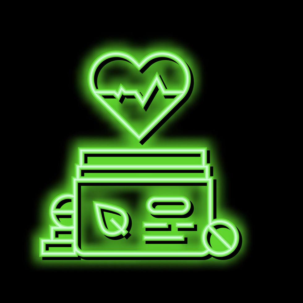 hart behandeling homeopathie pillen neon gloed icoon illustratie vector