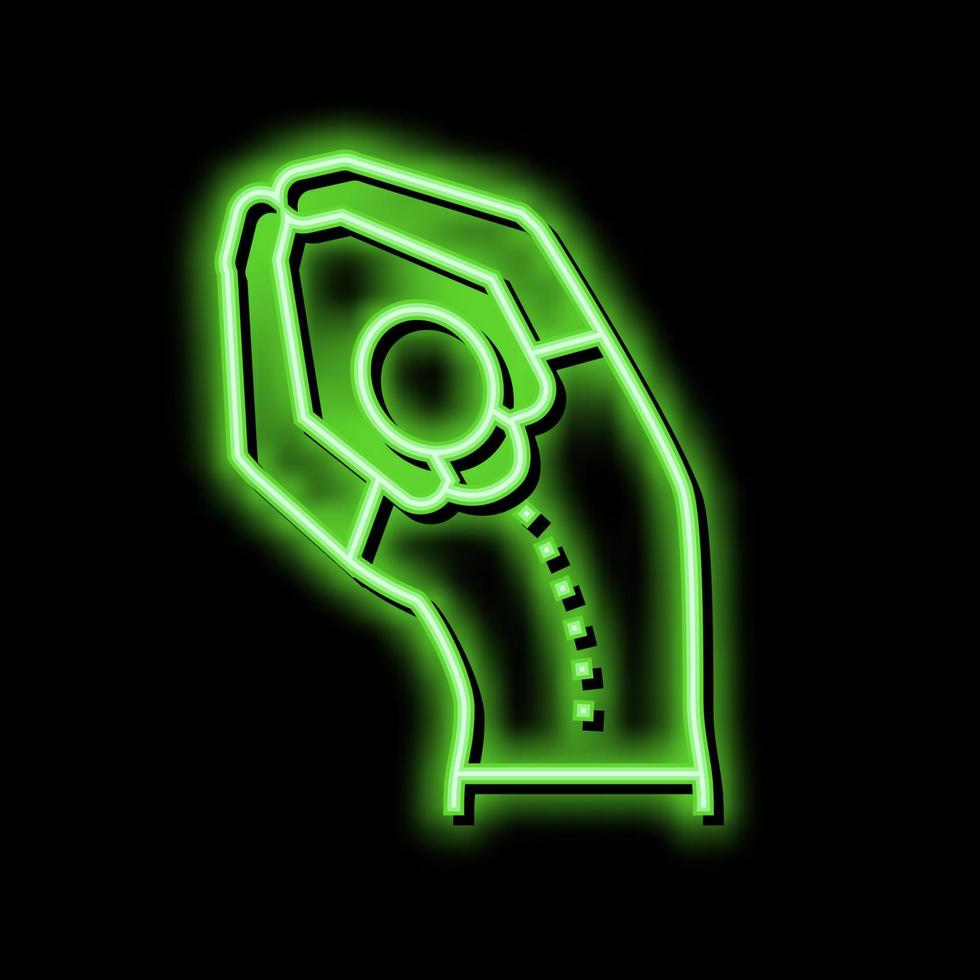 uitrekken scoliose neon gloed icoon illustratie vector