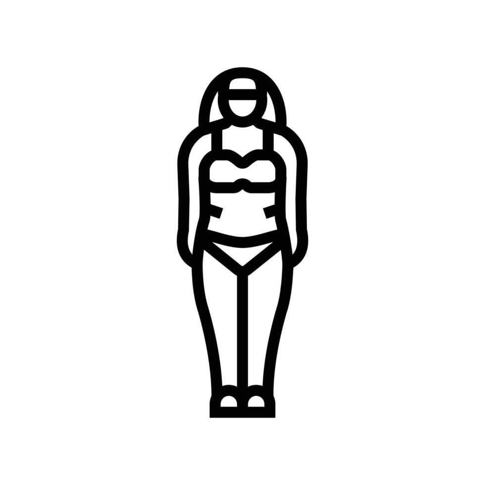 endomorf vrouw lichaam type lijn icoon vector illustratie