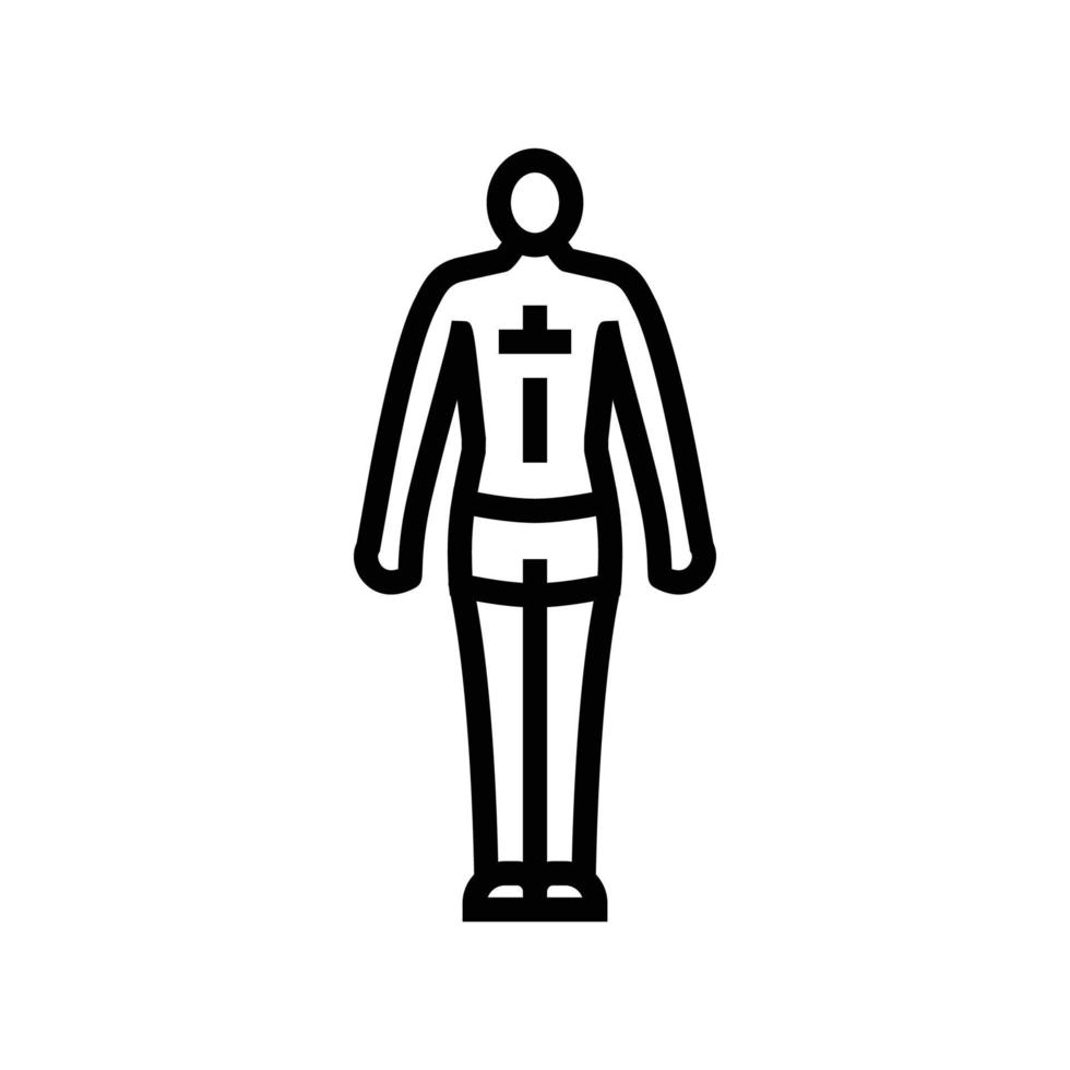 ectomorf mannetje lichaam type lijn icoon vector illustratie