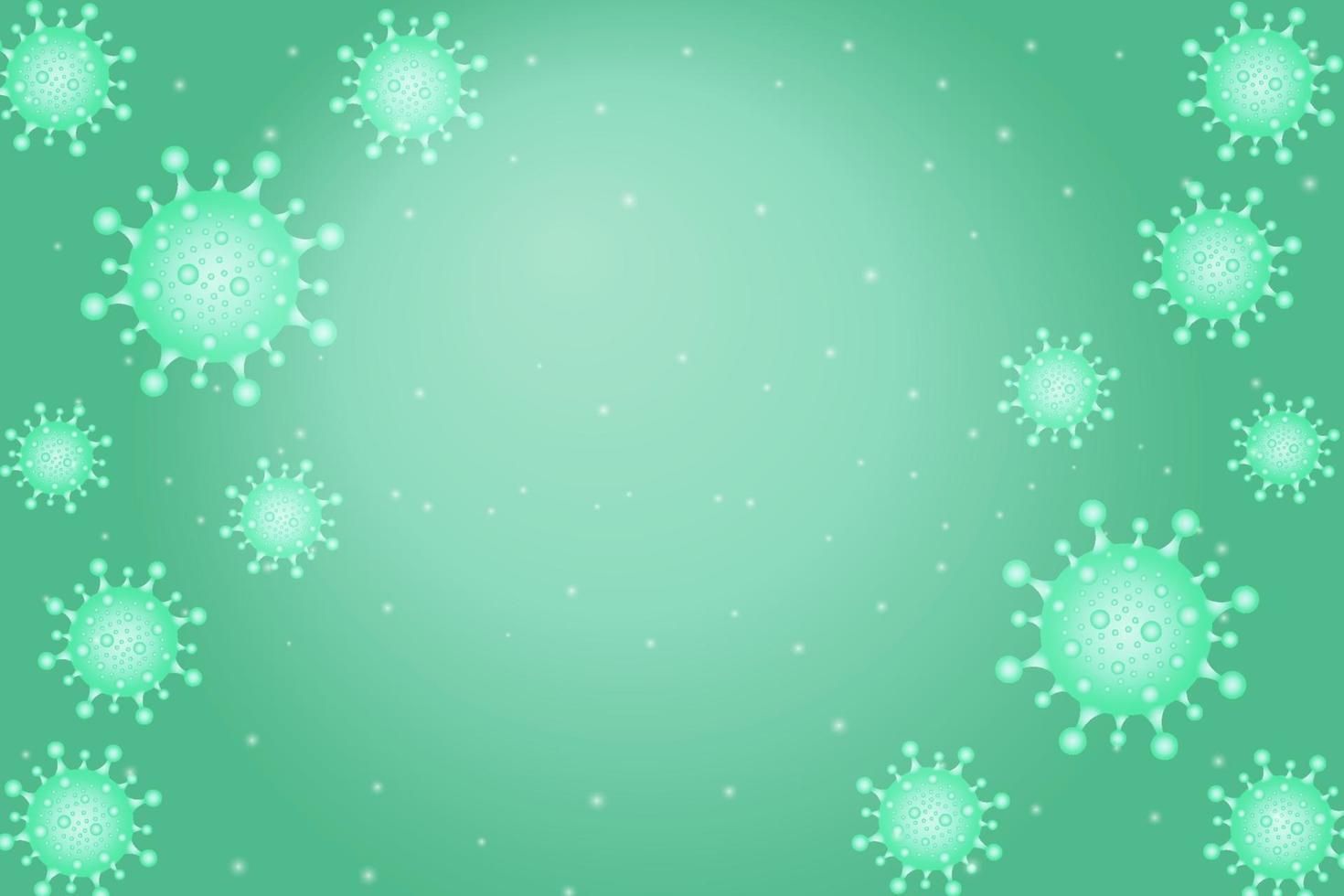 groene medische achtergrond met drijvend virus vector