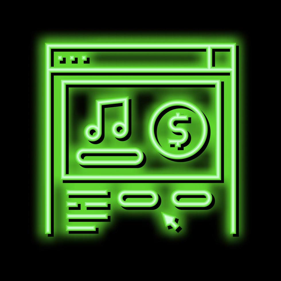 muziek- winkel afdeling neon gloed icoon illustratie vector