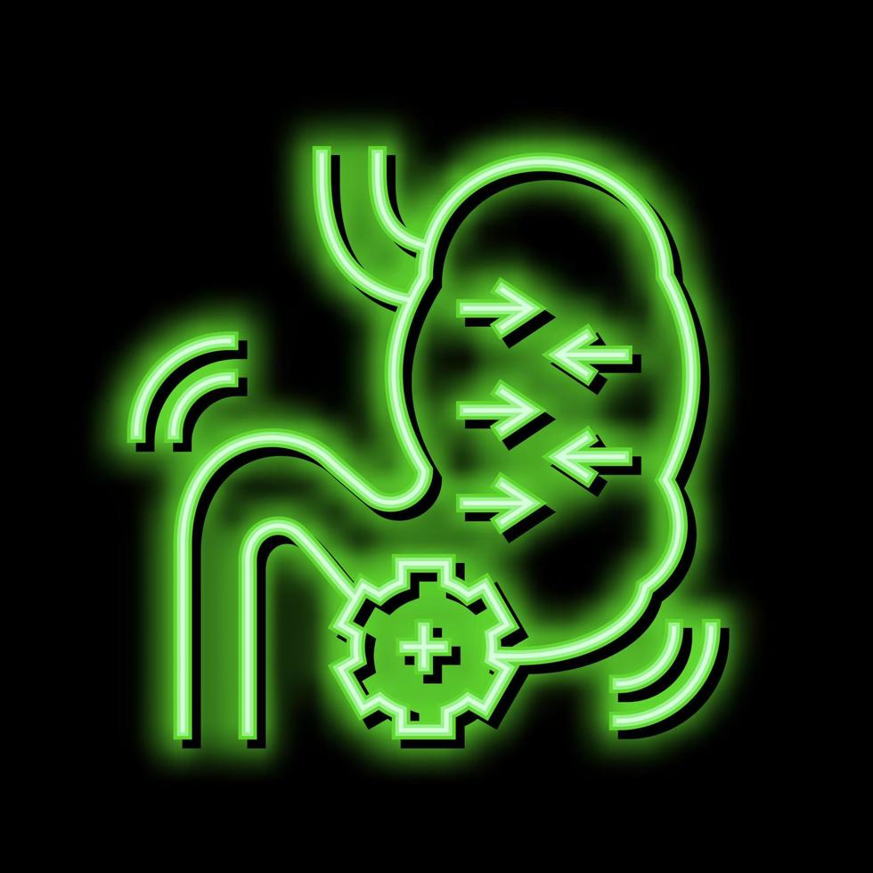 vernauwing van maag bariatrisch neon gloed icoon illustratie vector