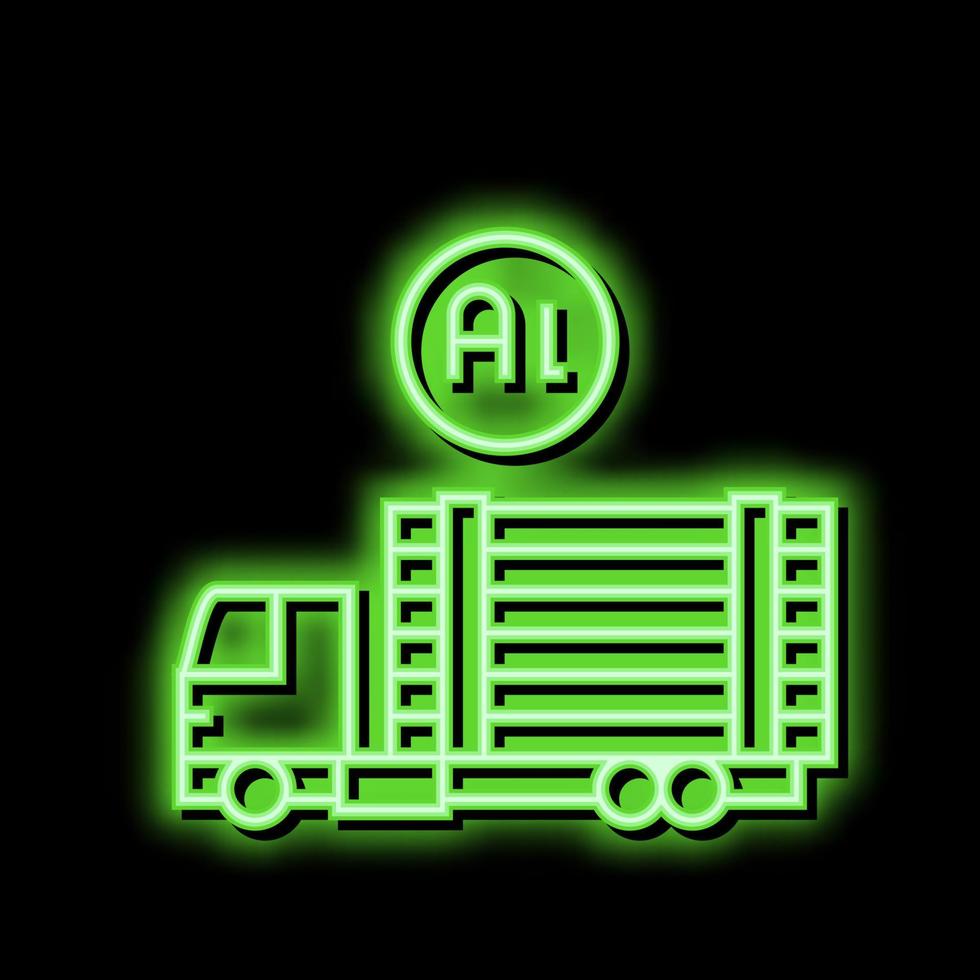 vervoer en levering aluminium productie neon gloed icoon illustratie vector