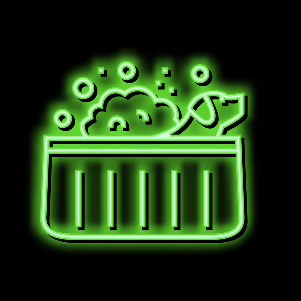 het wassen hond neon gloed icoon illustratie vector
